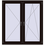 REHAU SYNEGO MD 1300x1400 мм BLACK_BROWN з двох сторін