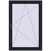 REHAU Euro 60 1000x1500 мм BLACK_COOL_110L-2 з двох сторін
