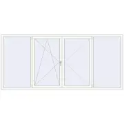 REHAU Euro 60 3100x1400 мм Білий (RAL 9016) з двох сторін