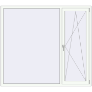 Вікна 1800x1600 мм REHAU SYNEGO MD Білий (RAL 9016) з двох сторін