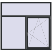Вікна 1800x1700 мм Altest Pony 375 RAL 9017 Traffic black з двох сторін