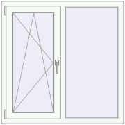 REHAU Brillant-Design 1070x1070 мм Білий (RAL 9016) з двох сторін REHAU Brillant-Design 1070x1070 мм Білий (RAL 9016) з двох сторін
