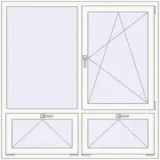 REHAU Euro 60 1500x1500 мм Білий (RAL 9016) з двох сторін
