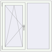 REHAU Brillant-Design 1140x1130 мм Білий (RAL 9016) з двох сторін