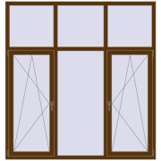 REHAU Euro 60 1900x2000 мм WALNUT з двох сторін REHAU Euro 60 1900x2000 мм WALNUT з двох сторін