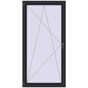 Вікна 1000x2000 мм REHAU SYNEGO MD BLACK_ULTI-MATT з двох сторін