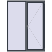 REHAU Euro 60 1500x2000 мм ANTHRACITE_GREY_STRUKTURAL з двох сторін