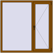 REHAU Euro 70 1460x1460 мм GOLDEN OAK з двох сторін