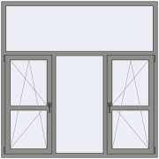 Altest Pony 375 1800x1800 мм RAL 9007 Grey aluminium з двох сторін