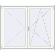 REHAU Euro 60 1450x1260 мм Білий (RAL 9016) з двох сторін REHAU Euro 60 1450x1260 мм Білий (RAL 9016) з двох сторін