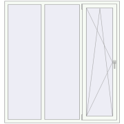REHAU Euro 70 1700x1800 мм Білий (RAL 9016) з двох сторін