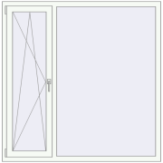REHAU Euro 70 1530x1540 мм Білий (RAL 9016) з двох сторін