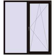 REHAU Euro 70 1600x1800 мм BLACK_BROWN з двох сторін REHAU Euro 70 1600x1800 мм BLACK_BROWN з двох сторін