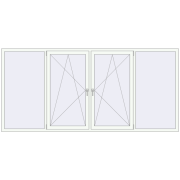 REHAU Euro 60 3040x1430 мм Білий (RAL 9016) з двох сторін