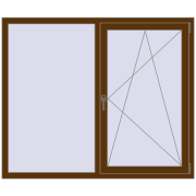 REHAU Euro 70 1550x1300 мм WALNUT з двох сторін