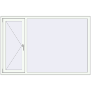 REHAU Euro 60 1800x1180 мм Білий (RAL 9016) з двох сторін REHAU Euro 60 1800x1180 мм Білий (RAL 9016) з двох сторін