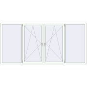 REHAU Euro 60 3000x1450 мм Білий (RAL 9016) з двох сторін REHAU Euro 60 3000x1450 мм Білий (RAL 9016) з двох сторін