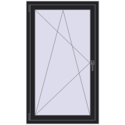 REHAU Euro 60 850x1440 мм BLACK_ULTI-MATT з двох сторін