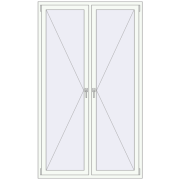 REHAU Euro 60 1300x2200 мм Білий (RAL 9016) з двох сторін REHAU Euro 60 1300x2200 мм Білий (RAL 9016) з двох сторін