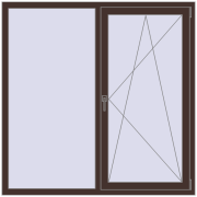 REHAU Euro 70 1500x1500 мм RAL 8017 Chocolate brown з двох сторін
