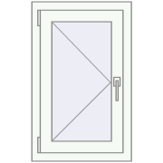 REHAU Euro 60 500x800 мм Білий (RAL 9016) з двох сторін