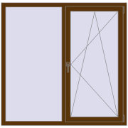REHAU Euro 70 1460x1430 мм WALNUT з двох сторін