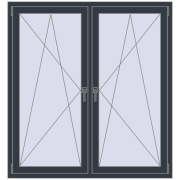 Вікна 1400x1500 мм REHAU Euro 60 ANTHRACITE_GREY_STRUKTURAL з двох сторін