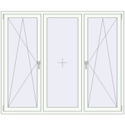 REHAU Euro 60 1850x1550 мм Білий (RAL 9016) з двох сторін REHAU Euro 60 1850x1550 мм Білий (RAL 9016) з двох сторін