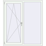 REHAU Euro 70 1300x1500 мм Білий (RAL 9016) з двох сторін REHAU Euro 70 1300x1500 мм Білий (RAL 9016) з двох сторін