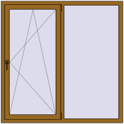 REHAU Euro 70 1500x1500 мм LIGHT_OAK з двох сторін REHAU Euro 70 1500x1500 мм LIGHT_OAK з двох сторін