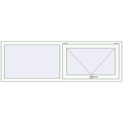 REHAU Euro 60 1800x600 мм Білий (RAL 9016) з двох сторін REHAU Euro 60 1800x600 мм Білий (RAL 9016) з двох сторін