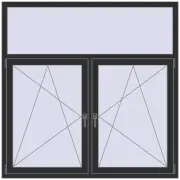 REHAU Euro 60 1600x1600 мм ANTHRACITE_GREY_GLATT з двох сторін REHAU Euro 60 1600x1600 мм ANTHRACITE_GREY_GLATT з двох сторін