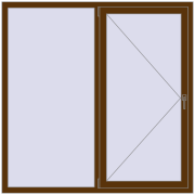 REHAU Euro 60 1600x1600 мм WALNUT з двох сторін