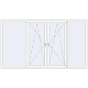 Вікна 3000x1700 мм REHAU Euro 60 Білий (RAL 9016) з двох сторін