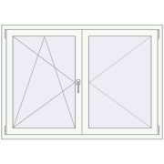 REHAU Euro 60 1450x1030 мм Білий (RAL 9016) з двох сторін