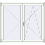 Вікна 1400x1300 мм REHAU SYNEGO MD Білий (RAL 9016) з двох сторін