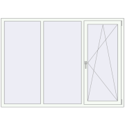 REHAU Euro 60 2000x1450 мм Білий (RAL 9016) з двох сторін
