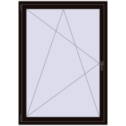 REHAU Euro 70 1245x1595 мм BLACK_BROWN з двох сторін