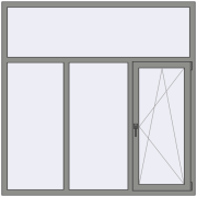 Вікна 1800x1800 мм Altest Pony 375 RAL 9007 Grey aluminium з двох сторін