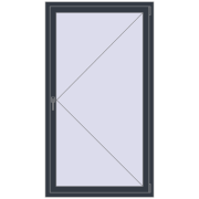 REHAU Euro 70 1000x1800 мм ANTHRACITE_GREY_STRUKTURAL з двох сторін