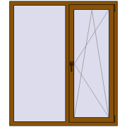 REHAU Euro 70 1300x1500 мм GOLDEN OAK з двох сторін