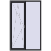 REHAU SYNEGO MD 1400x2200 мм BLACK_ULTI-MATT з двох сторін