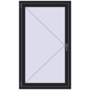 REHAU Euro 60 850x1440 мм BLACK_ULTI-MATT з двох сторін