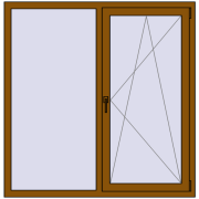 REHAU Euro 70 1410x1440 мм GOLDEN OAK з двох сторін