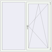 REHAU Euro 60 1550x1550 мм Білий (RAL 9016) з двох сторін