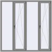 Altest Pony 375 2000x2000 мм RAL 9007 Grey aluminium з двох сторін