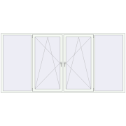 REHAU Euro 70 3235x1560 мм Білий (RAL 9016) з двох сторін