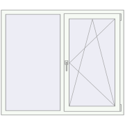 Вікна 1400x1200 мм REHAU SYNEGO MD Білий (RAL 9016) з двох сторін