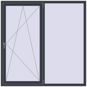 REHAU Brillant-Design 1700x1700 мм ANTHRACITE_GREY_STRUKTURAL з двох сторін