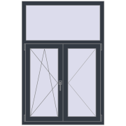 REHAU Euro 60 1000x1500 мм ANTHRACITE_GREY_STRUKTURAL з двох сторін